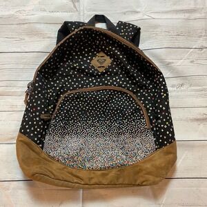 Roxy Backpack‎ Colorful Floral Polka Dot Pattern Zipper Pocket